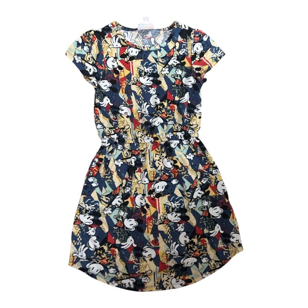 LULAROE Little Girls Dress Mickey Mouse Pattern Size 6 Disney Vibes Travel